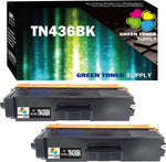 Green Toner Supply 2-Pack Compatible Toner Cartridge Replacement for Brother TN436BK TN436 (Black Only, Set of 2) Used for Hl-L8360Cdw Mfc-L8900Cdw MFC-L8610CDW Printer