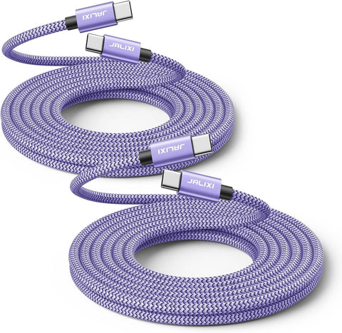 JALIXI USB C to USB C Cable [10ft 2-Pack], 60W Fast Charging Type C Charger Cord for Samsung Galaxy S22 S21 S20 Ultra, Note 20 10, Z Fold/Flip 3/4, i-Pad Pro 12.9''/11'', Air 4/5, Mini 6, Pixel 7 6