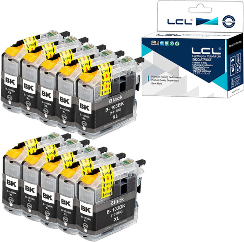 LCL Compatible Ink Cartridge Replacement for Brother LC101 LC101XL LC-103 LC103 XL LC103XL LC101BK LC103BK High Yield DCP-J132W DCP-J152W DCP-J172W DCP-J4110DW DCP-J552DW DCP-J752DW (5-Pack Black)