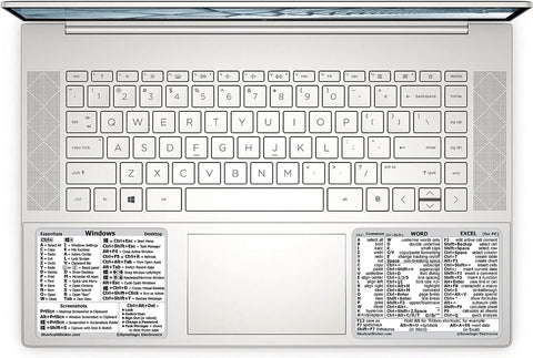 SYNERLOGIC Windows + Word/Excel (for Windows) Quick Reference Guide Keyboard Shortcut Stickers, No-Residue Vinyl (White/Small/Combo/5sets)