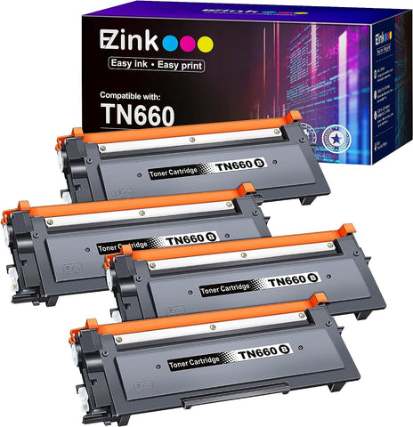 E-Z Ink (TM Compatible Toner Cartridge Replacement for Brother TN660 TN630 High Yield to use with HL-L2300D HL-L2380DW HL-L2320D DCP-L2540DW HL-L2340DW HL-L2360DW MFC-L2720DW Printer (Black, 4 Pack)