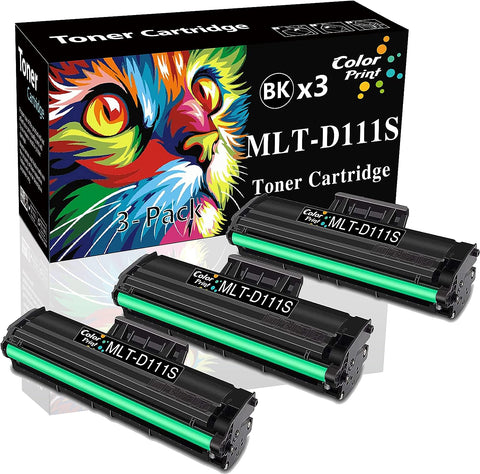 3-Pack ColorPrint Compatible Toner Cartridge Replacement for Samsung MLTD111S D111S MLT-D111S 111S Work with SL-M2020W SL-M2022W SL-M2024W SL-M2070 SL-M2070W SL-M2070F M2070FW M2020W M2022W Printer