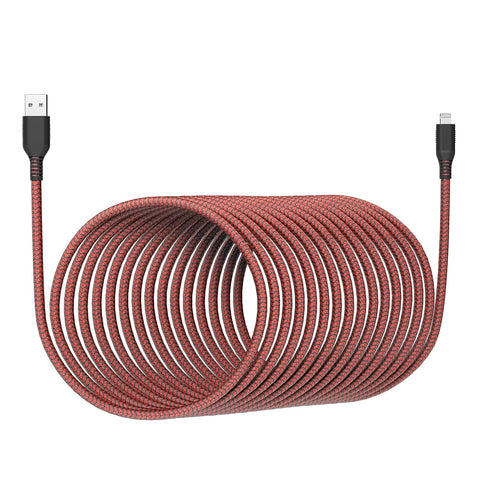 Extra Long iPhone Charging Cord [Apple MFi Certified] 23FT/7M iPhone Charger Cable Long Lightning Cable Nylon Braided Fast Apple Charger Cable 2.4A for iPhone 14 13 12 11 X