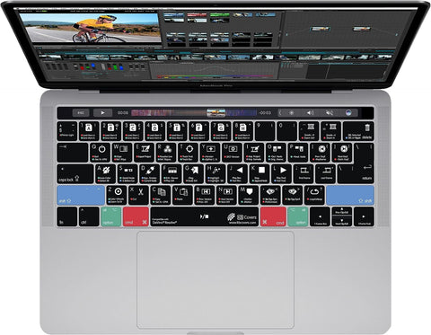 KBCovers - Keyboard Cover for Davinci Resolve fits Apple MacBook Pro 13 & 15 inch w/Touch Bar (Late 2016+)
