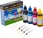 LKB Refill Ink Kit 6x100ml for HP 950 951 60 61 952 902 901 61 60 62 63 21 22 920 940 934 564 932 933 711 970 971 92 94 95 96 97 Cartridge or CIS CISS System 4 Color Set (600ml) -US