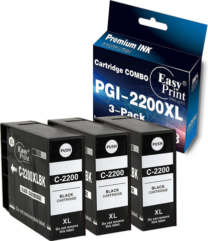 EASYPRINT (3 Pack) Compatible Ink Cartridge Replacement for Canon PGI-2200 2200XL PGI2200XL Maxify MB5320 MB5120 MB5420 MB5020 iB4120 iB4020 (3X Black, High Yield)