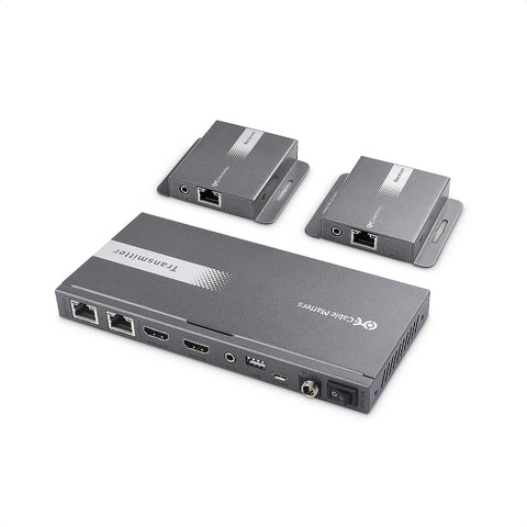 Cable Matters 4K 1x2 HDMI Extender Splitter (4K HDMI Over Ethernet Extender Kit) for 1-to-2 Setups – Supports 4K up to 131 Feet / 1080p up to 230 Feet