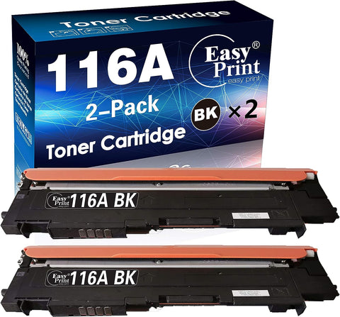 EASYPRINT Compatible 116A Toner Cartridges W2060A for HP Color Laser 150a 150w 150nw MFP178nw 179fnw Printers (2X Black, 2-Pack)