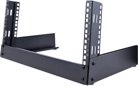 StarTech.com 4U 19" Desktop Open Frame Rack - 2 Post Free-Standing Network Rack Switch Depth for Patch Panel/Data/AV/IT/Communication/Studio/Computer Equipment 66lb Capacity w/Cage Nuts/Screws (RK4OD)