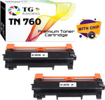 TG Imaging 2-Pack Compatible TN-760 Toner Cartridge Replacement for Brother TN760 Black High Yield Used for DCP-L2550DW L2350DW L2370DW L2390DW MFC-L2710DW L2750DW Printer (2xBlack)