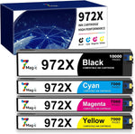 7Magic Compatible Replacement for HP 972X Ink Cartridge for HP 972A Ink Cartridge 972 972XL for HP PageWide Pro 477dw 477dn 477 dw 577dw 452dw 452dn 577z 552dw Printer (Black Cyan Magenta Yellow)