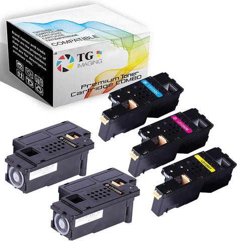 5-Pack TG Imaging Compatible 1250 Toner Cartridge 1250C 2B/C/Y/M for 1250 810WH Work in Dell 1250c 1355cn 1355cnw C1760nw C1765nf C1765nfw Printers