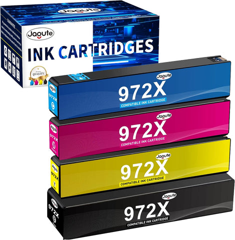 Jagute 972X Ink Cartridges Replacement for HP 972X 972A Ink Cartridge to Work with HP PageWide Pro 477dw 577dw 452dw 477dn 452dn 577z 552dw P55250dw Printers 4Pack (Black Cyan Magenta Yellow)