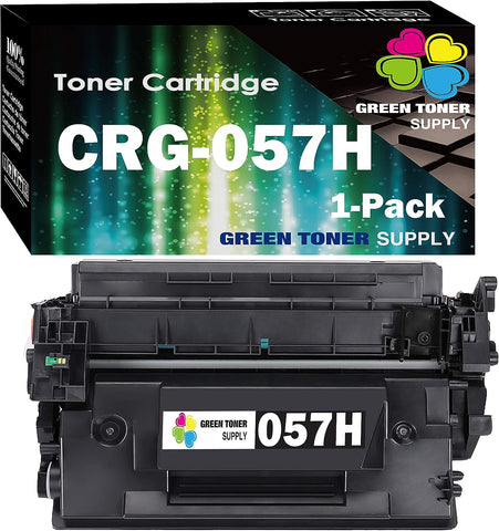 (1 Pack, High Yield) Green Toner Supply Compatible for Canon 057H Toner Cartridge (10,000Pages, Super High Yield) Work in ImageCLASS LBP227dw LBP228dw MF448dw MF449dw Printer