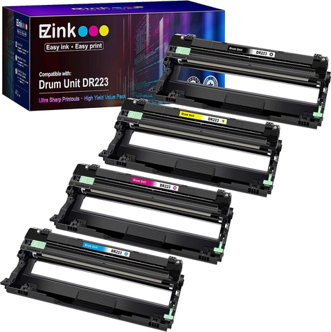 E-Z Ink (TM Compatible Drum Unit Replacement for Brother DR223CL DR223 DR-223 Compatible with MFC-L3770CDW MFC-L3750CDW HL-L3230CDW HL-L3290CDW HL-L3210CW (Black, Cyan, Magenta, Yellow, 4 Pack)