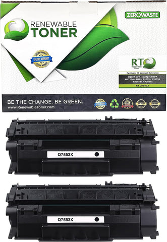 Renewable Toner Compatible High Yield Toner Cartridge Replacement for HP Q7553X 53X Laser Printers M272 P2010 P2014 P2015