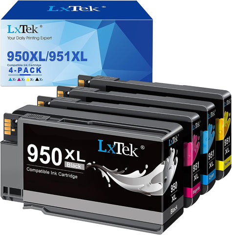 LxTek Compatible Ink Cartridges Replacement for HP 950XL 951XL 950 951 to Compatible with OfficeJet Pro 8600 8610 8620 8630 8100 8625 8615 276dw 4 Pack (Black Cyan Magenta Yellow) High Yield