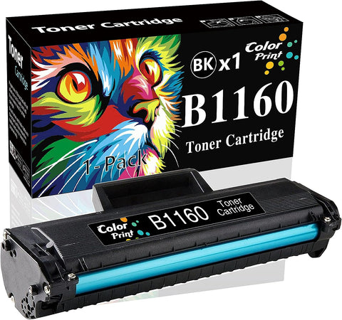 1-Pack ColorPrint Compatible B1160 Toner Cartridge Replacement for Dell B1160W 1160 Work with YK1PM 331-7335 HF44N HF442 B1163W B1165NFW Mono Laser Printer (Black)