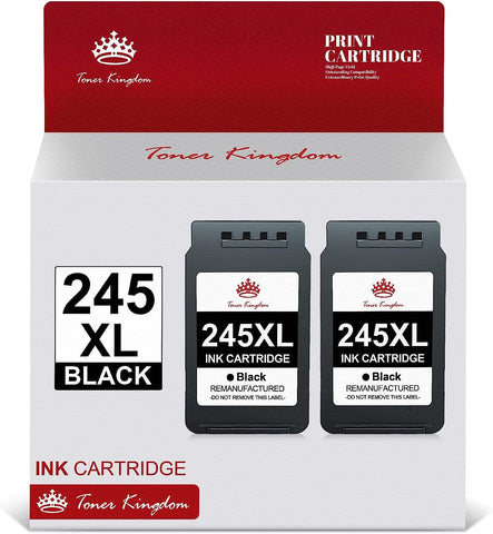 Toner Kingdom PG-245XL 245XL Ink Cartridge 2 Black Combo Pack Replacement for Canon 245 PG-245 PG-243 243XL Compatible for Pixma MX490 MX492 MG2522 MG2922 MG2920 MG2520 MG2420 TR4520 TS3122 Printer