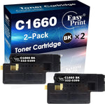 (2-Pack Set, Black) Compatible Toner Cartridge Replacement for Dell C1660 C1660W C1660cnw 1660 Printer, Sold by EasyPrint