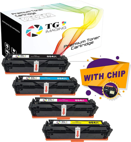 (4 Pack) TG Imaging Compatible 054H Toner Cartridge Replacement for Canon 054 Worked for LBP622Cdw LBP620 MF644 MF642 MF642Cdw MF644Cdw MF640C Printer (4 Color Set, K+C+Y+M)