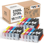 TESEN Compatible Ink Cartridge Replacement for Canon 270 XL 271 XL PGI 270XL CLI 271XL Use with Canon PIXMA MG6822 MG5722 MG6821 TS6020 TS5020 MG2720 MGB5721 Printer, 15 Pack Color Set