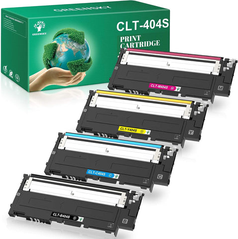 GREENSKY Compatible Toner Cartridge Replacement for Samsung CLT 404S CLT-C404S CLT-M404S CLT-Y404S for Xpress C430W C430FW C480FW SL-C430W SL-C480W SL-C480FN Printer (Black, Cyan, Yellow, Magenta)