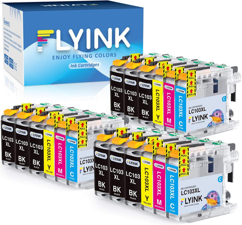 FLYINK 18 Pack LC103 Compatible Ink Cartridge Replacement for Brother LC103 LC101 103 101 Work with MFC-J870DW MFC-J450DW MFC-J6920DW MFC-J470DW MFC-J6520DW Printers