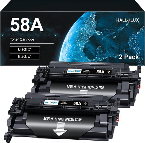 HALLOLUX 58A CF258A Toner Cartridge (No Chip) Replacement for HP 58A CF258A 58X CF258X Toner Cartridge Compatible with Laserjet Pro M404n M404dn M404dw MFP M428fdw M428dw M428fdn Printer 2 Black