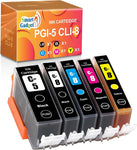 Smart Gadget PGI 5 CLI 8 [5 Pack] Compatible Ink Cartridge for Canon PGI-5 CLI-8 PGI5 CLI8 for Pixma iP6700D iX4000 iX5000 MP500 MP800R iP4200 iP4300 | XLBK Small BK Cyan Magenta Yellow, 5 Pack |