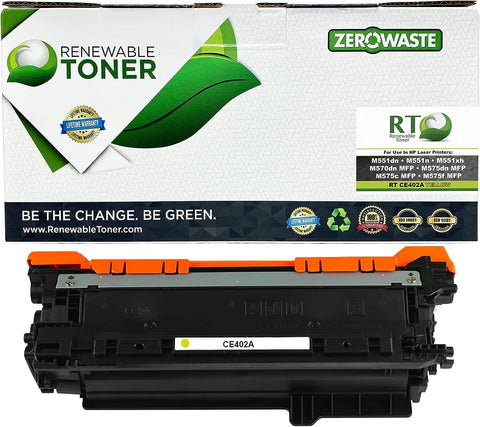 Renewable Toner Compatible Toner Cartridge Replacement for HP 507A CE402A Laser Printers M551dn M551n M551xh M570dn MFP M575dn MFP M575f MFP M575c MFP (Yellow)