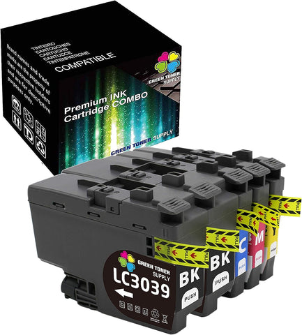 (Pack of 5) Green Toner Supply Compatible Replacement for Borther LC3039 XXL LC3039XXL Ink Cartridge (Basic Set + Extra Black) Used for MFC-J5845DW MFC-J5945DW MFC-J6545DW Printer