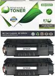 Renewable Toner Compatible MICR Toner Cartridge Replacement for HP Q7553A 53A Laser Printers M2727 MFP P2015 (Pack of 2)