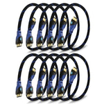 Aurum Ultra Series High Speed HDMI Cable with Ethernet - HDMI Extender Braided Cable Supports 3D and Audio Return Channel up to 4k Resolution 1.5FT HDMI Cable 10 Pack