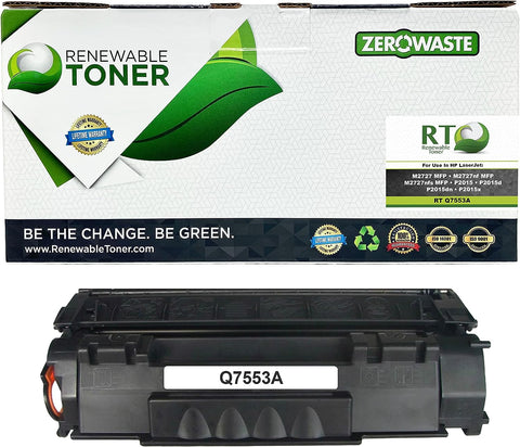 Renewable Toner Compatible Toner Cartridge Replacement for HP 53A Q7553A Laser Printers M2727 P2014 P2015