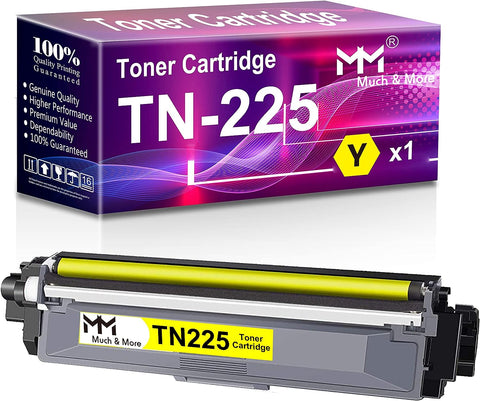 (1-Pack, Yellow) Much&More Compatible Toner Cartridge Replacement for Brother TN-225Y TN-225 TN225 Used for HL-3140CW 3150CDW 3170CDW MFC-9130CW DCP-9022CDW