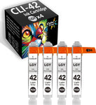 4-Pack ColorPrint Compatible CLI42 Ink Cartridges Replacement for CLI-42 CLI 42 Work with PIXMA Pro-100S Pro-100 Pro100 Pro100S Printer (Light Gary)