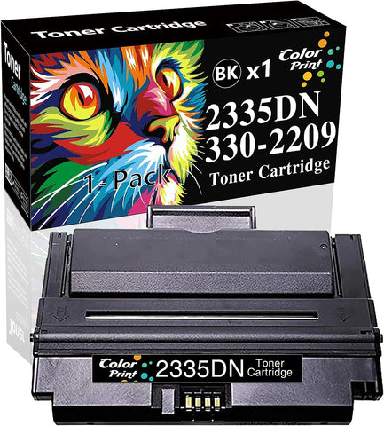 (1-Pack, Black, High Yield) ColorPrint Compatible 2335DN Toner Cartridge Replacement for Dell 2335 2355DN 2355 6,000 Pages Work with CR963 HX756 NX993 NX994 R189G 330-2209 Printer