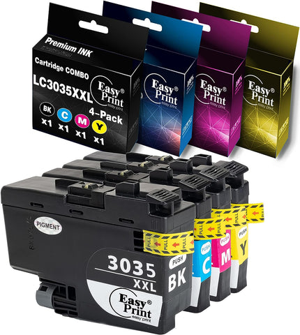 EASYPRINT 1-Set Compatible 3035xxl Ink Cartridges Replacement for Brother LC3035XXL for MFC-J805DW, MFC-J805DW XL, MFC-J815DW, MFC-J995DW, MFC-J995DW XL, (Black, Cyan, Magenta, Yellow, Total 4-Pack)