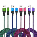 Micro USB Cable 10ft, OKRAY 4 Pack Long Nylon Braided Micro USB 2.0 Fast Charge & Sync Android Charger Cord Compatible Samsung Galaxy J3/J7 S6/S7 Edge/Note 5 4, G3/K20, PS4(Green Blue Hot-pink Purple)