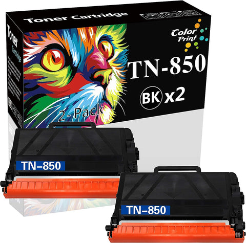 2-Pack ColorPrint Compatible TN850 Toner Cartridge Replacement for TN-850 TN880 TN820 Work with MFC-L5900DW DCP-L5500DN L5650DN MFC-L5700DW MFC-L5850DW HL-L6200DWT HL-L6400DWT L5800DW Printer (Black)