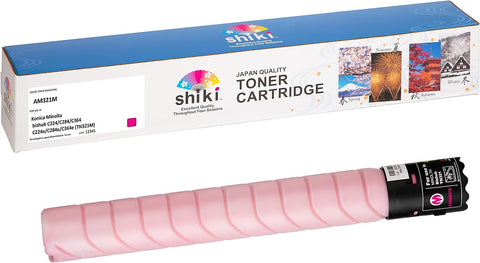 SHIKI Compatible Toner Cartridge for Konica Minolta bizhub C224/C284/C364/C224e/C284e/C364e Magenta (TN321M/A33K330) 25,000 Pages (Magenta)