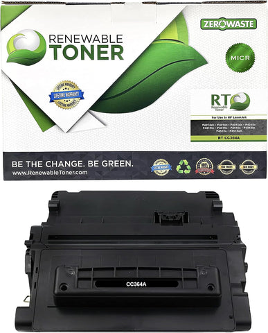 Renewable Toner Compatible MICR Toner Cartridge Replacement for HP CC364A 64A Laser Printers P4014 P4015 P4515