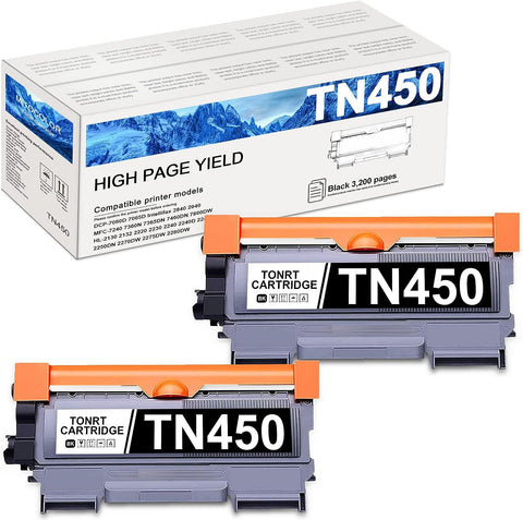 MITOCOLOR Compatible TN450 TN 450 Toner Cartridge Replacement for Brother DCP-7060D 7065D Intellifax 2840 2940 MFC-7240 7360N 7860DW HL-2130 2132 2242D 2250DN 2270DW 2275DW 2280DW Printer Toner