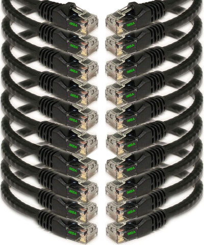 iMBAPrice 15' Cat5e Network Ethernet Patch Cable, 10 Pack, Black (IMBA-CAT5-15BK-10PK)