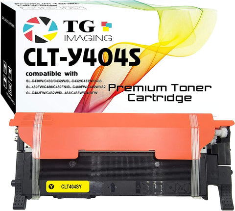 (1 Pack) TG Imaging (1xYellow) Compatible CLT-404S Toner Cartridge Replacement for CLT-Y404S for Used in C430W C433W C480FW C480FN C480W C482FW C483W C483FW Toner Printer