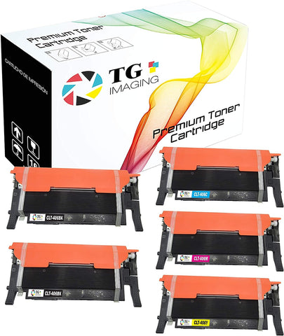 TG Imaging (5-Pack-Set, 2B/C/Y/M) Compatible CLT406S CLT-406S Toner Cartridge Color-Set Used in Xpress CLX-3305FW CLX-3305W C460FW C410FW C410W C460W CLP-360 CLP-365 CLP-365W SL-C410W Printers