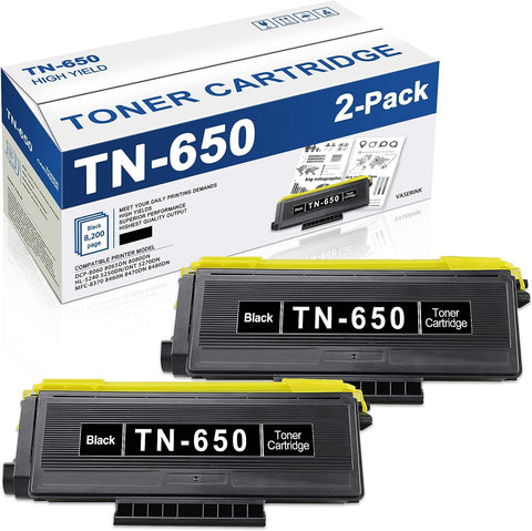 VASERINK TN650 TN-650 Black Toner Cartridge (2 Pack) - Vsenk Compatible Replacement for TN650 Toner HL-5240 5380DN 5250DNDNT MFC-8890DW DCP-8085D Printer