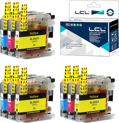 LCL Compatible Ink Cartridge Replacement for Brother LC203XL LC201XL LC201 LC203 LC203C LC203M LC203Y LC201C LC201M LC201Y LC2033PKS LC2013PKS High Yield MFC-J4320DW (9-Pack 3Cyan 3Magenta Yellow)