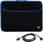 Vangoddy DF_000000988 Universal Neoprene Sleeve for Laptops + HDMI to HDMI Connector Cable Value Combo Bundle, 13", Black/Blue